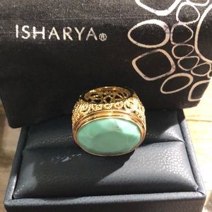 Isharya Vintage Turquoise and gold ring